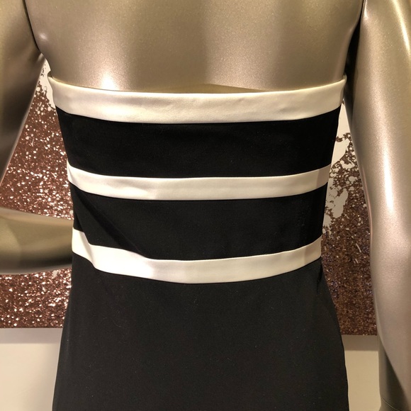 Ann Taylor Long Black and White Dress, Sz 4P - Picture 4 of 5